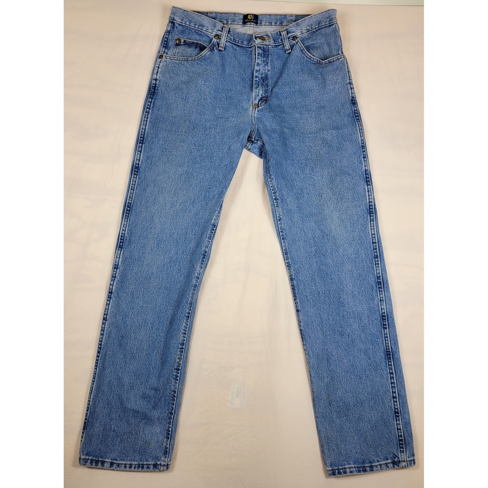 Wrangler 47MWZ Regular Fit Cowboy Cut Mens Blue Denim Jeans 34x34 Medium Wash